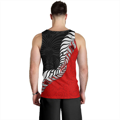 New Zealand Tank Top Silver Fern Maori Tribal Style