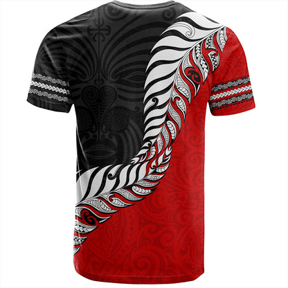 New Zealand T-Shirt Silver Fern Maori Tribal Style