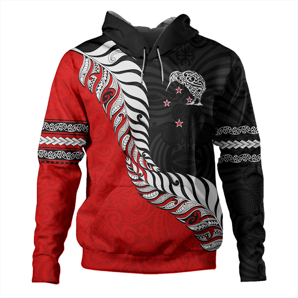 New Zealand Hoodie Silver Fern Maori Tribal Style