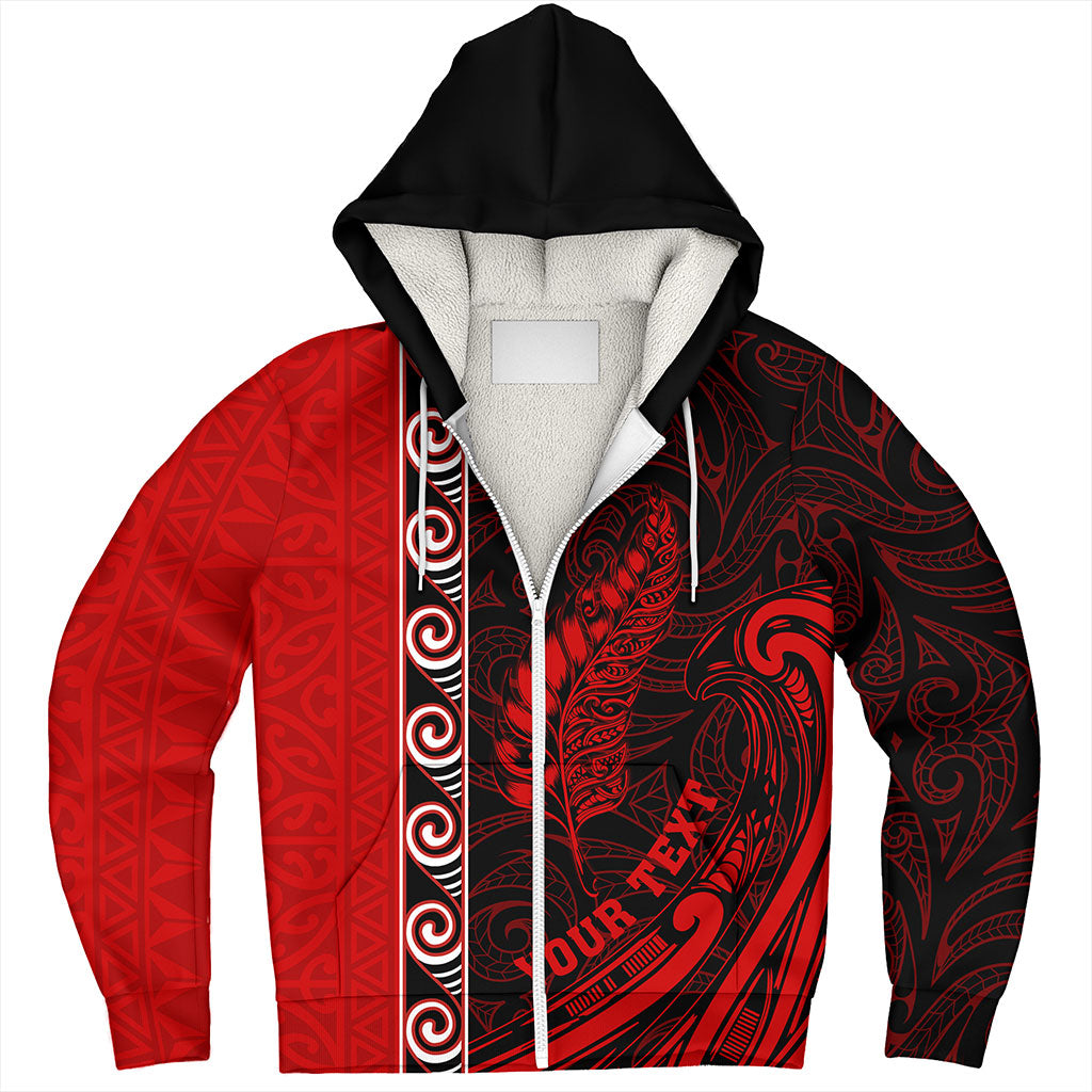 New Zealand Sherpa Hoodie Custom Maori Silver Fern