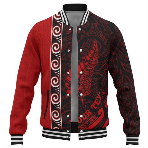 New Zealand Baseball Jacket Custom Maori Silver Fern