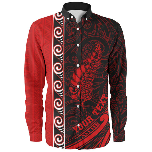 New Zealand Long Sleeve Shirt Custom Maori Silver Fern