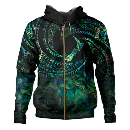 New Zealand Hoodie Tribal Wave Papua Shell With Map