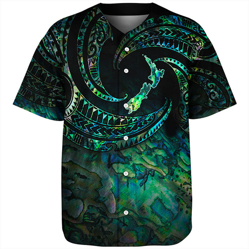New Zealand Baseball Shirt Tribal Wave Papua Shell With Map