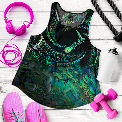 New Zealand Women Tank Tribal Wave Papua Shell With Map