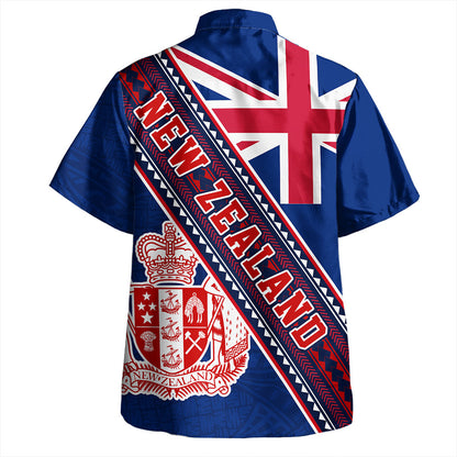 New Zealand Hawaiian Shirt Flag And Coat Of Arms