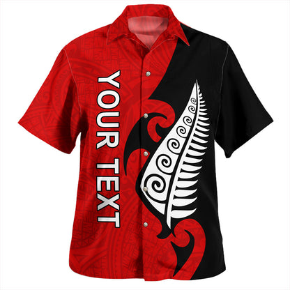 New Zealand Hawaiian Shirt Custom Aotearoa Silver Fern Koru Design