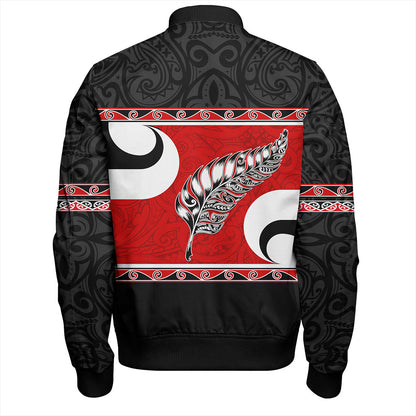 New Zealand Bomber Jacket Silver Fern Flag Style