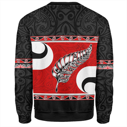 New Zealand Sweatshirt Silver Fern Flag Style
