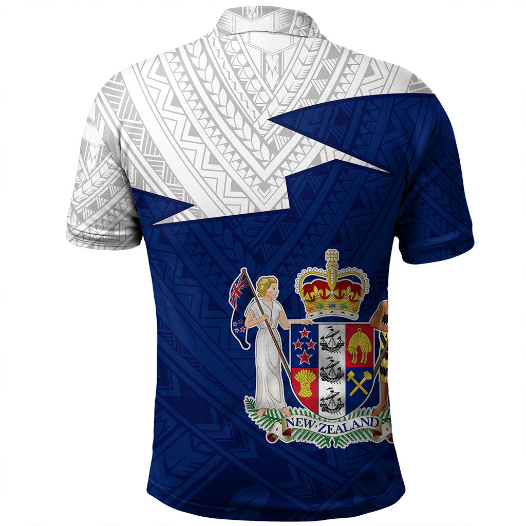 New Zealand Polo Shirt Polynesian Tattoo Flag And Coat Of Arms