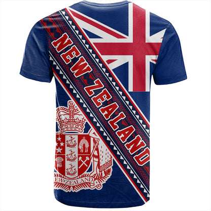 New Zealand T-Shirt Flag And Coat Of Arms