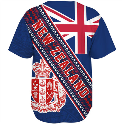 New Zealand Baseball Shirt Flag And Coat Of Arms