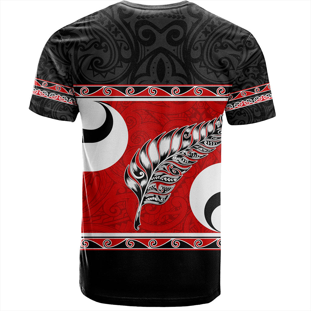 New Zealand T-Shirt Silver Fern Flag Style
