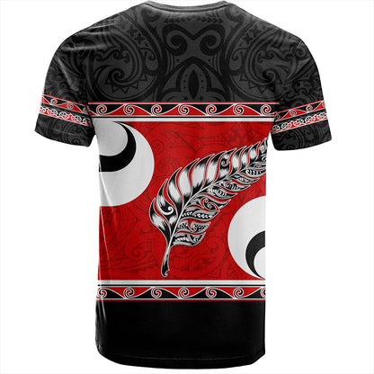 New Zealand T-Shirt Silver Fern Flag Style