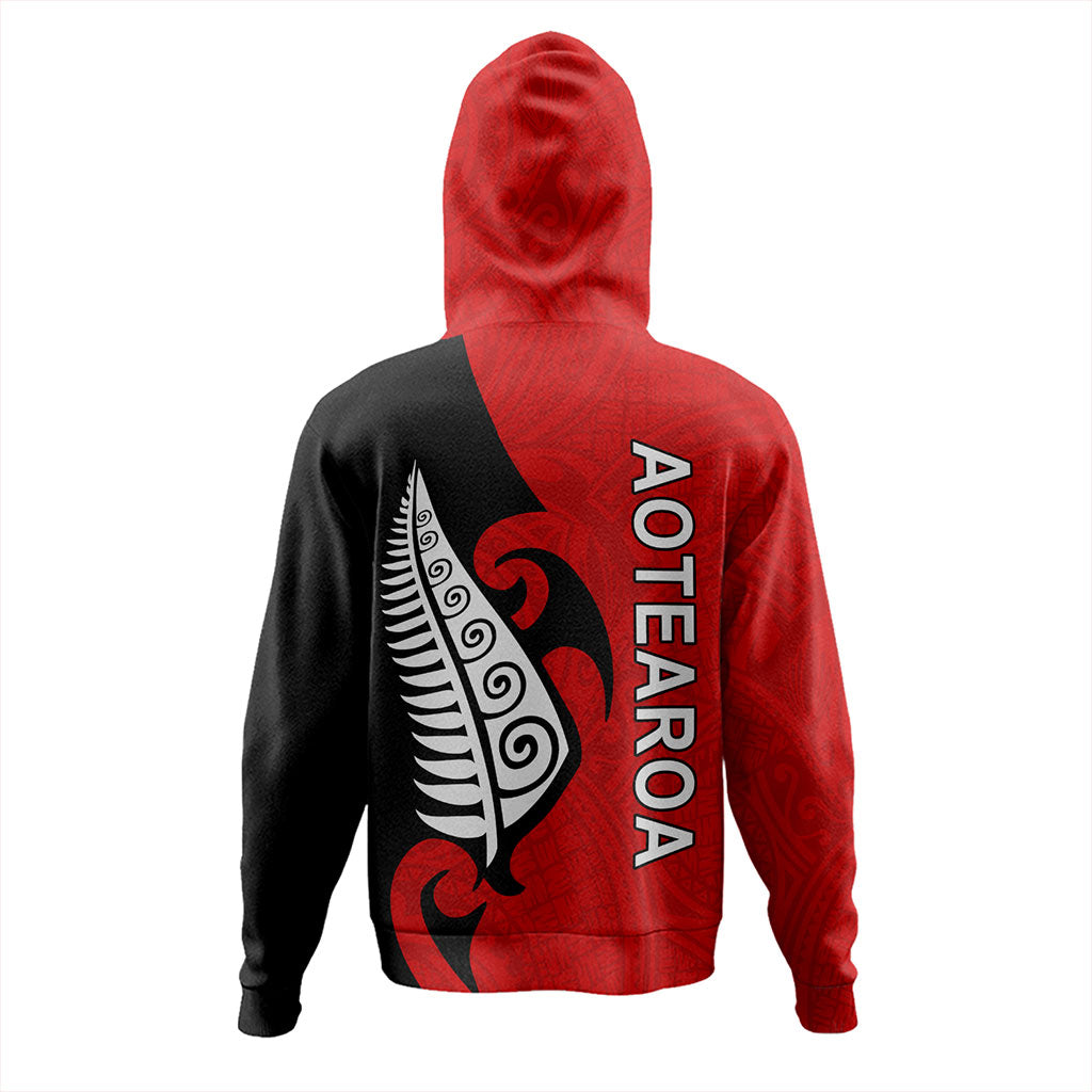 New Zealand Hoodie Custom Aotearoa Silver Fern Koru Design