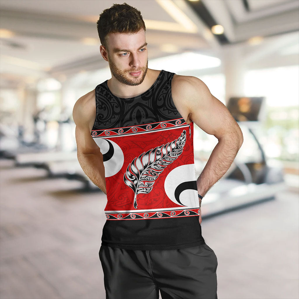 New Zealand Tank Top Silver Fern Flag Style