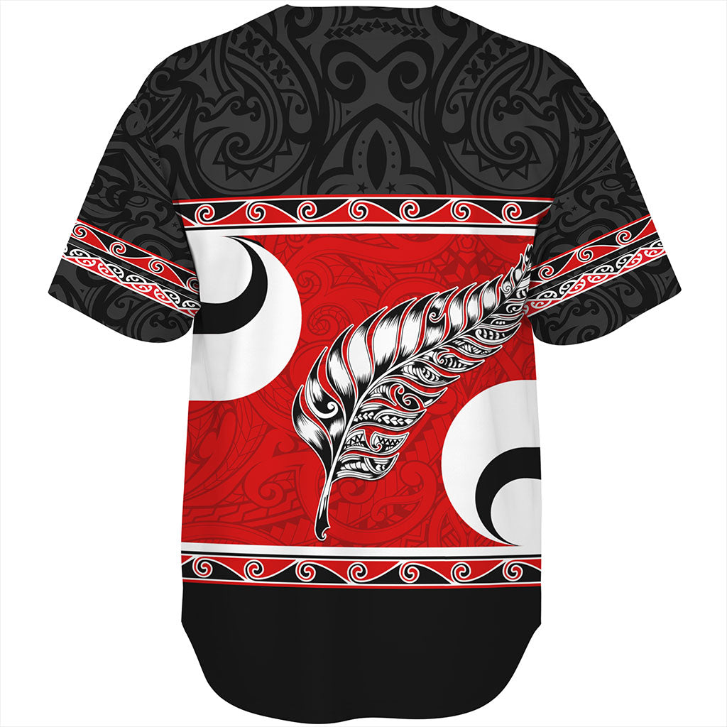 New Zealand Baseball Shirt Silver Fern Flag Style
