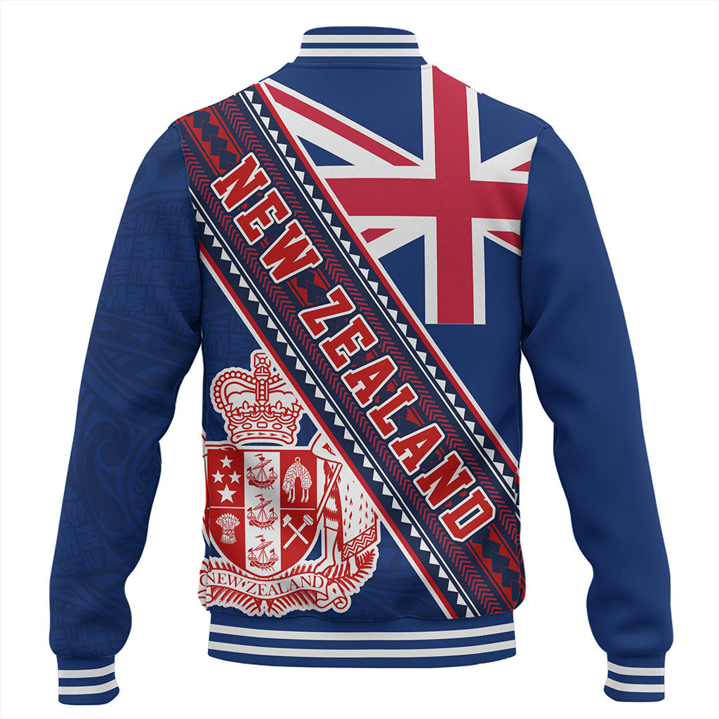 New Zealand Baseball Jacket Flag And Coat Of Arms