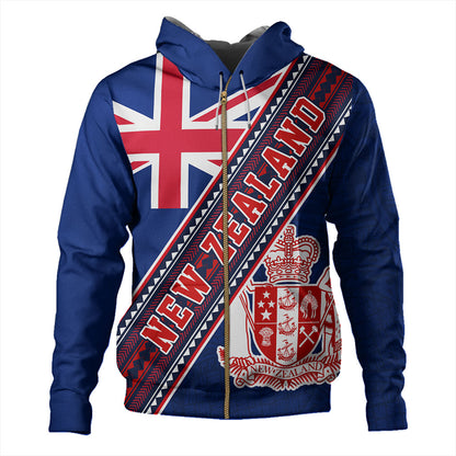 New Zealand Hoodie Flag And Coat Of Arms