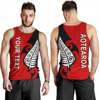 New Zealand Tank Top Custom Aotearoa Silver Fern Koru Design