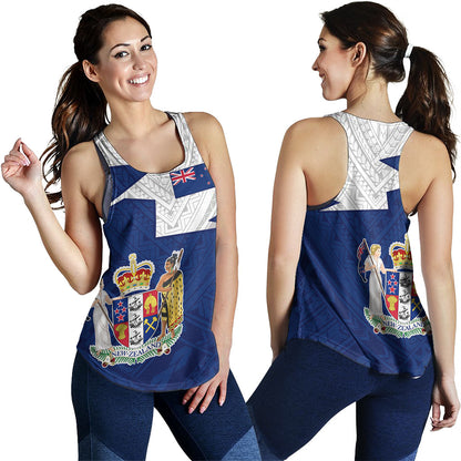 New Zealand Women Tank Polynesian Tattoo Flag And Coat Of Arms