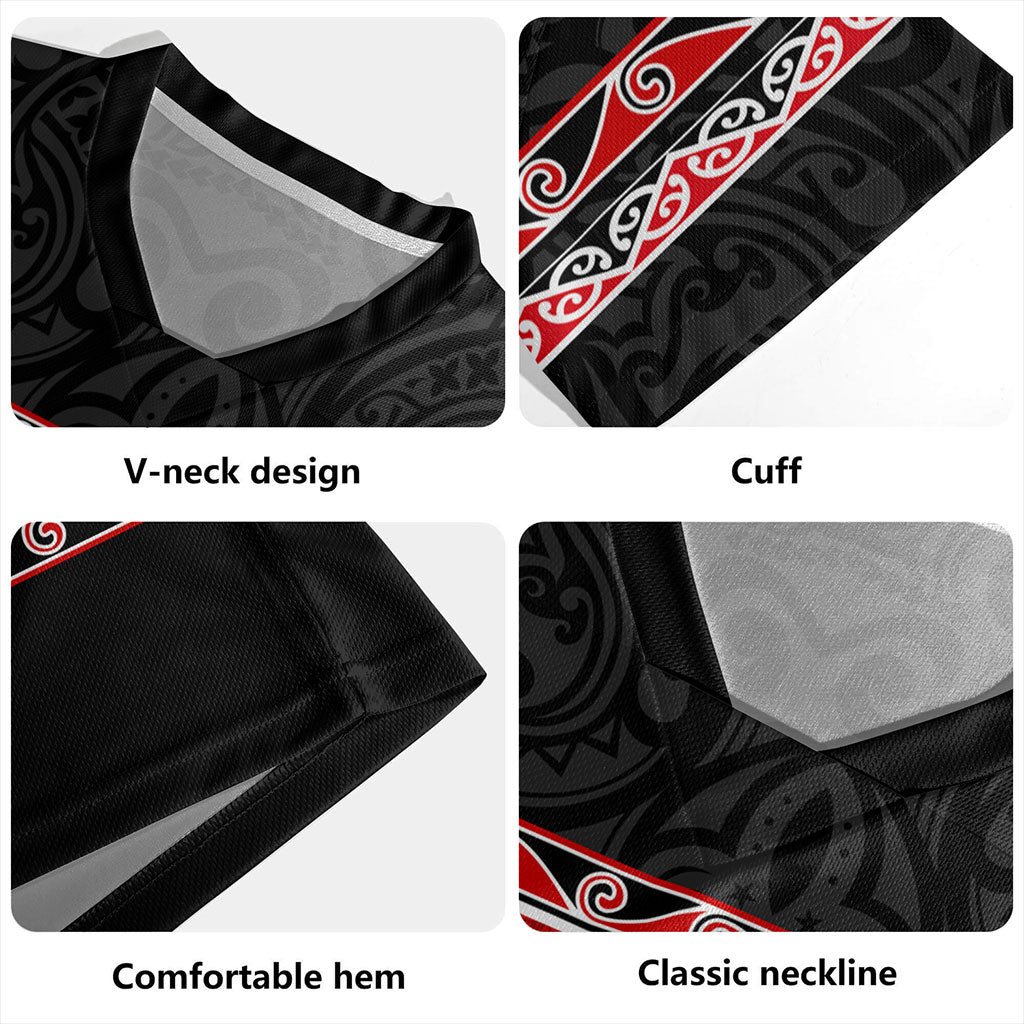 New Zealand Rugby Jersey Silver Fern Flag Style