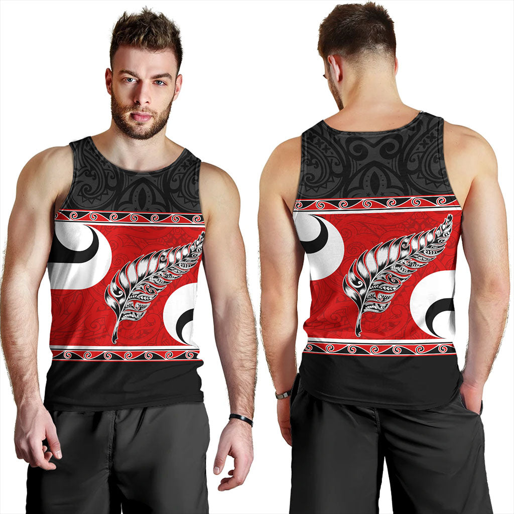 New Zealand Tank Top Silver Fern Flag Style