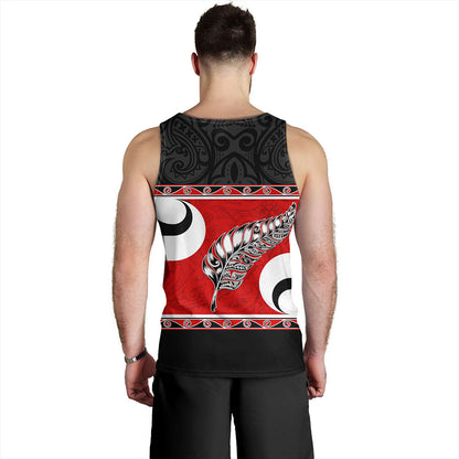 New Zealand Tank Top Silver Fern Flag Style