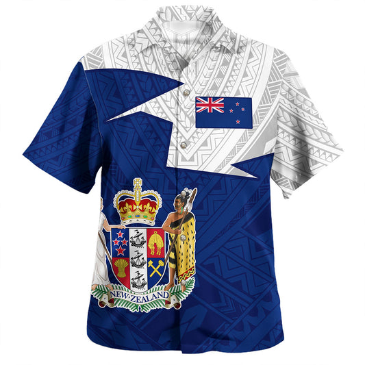 New Zealand Hawaiian Shirt Polynesian Tattoo Flag And Coat Of Arms