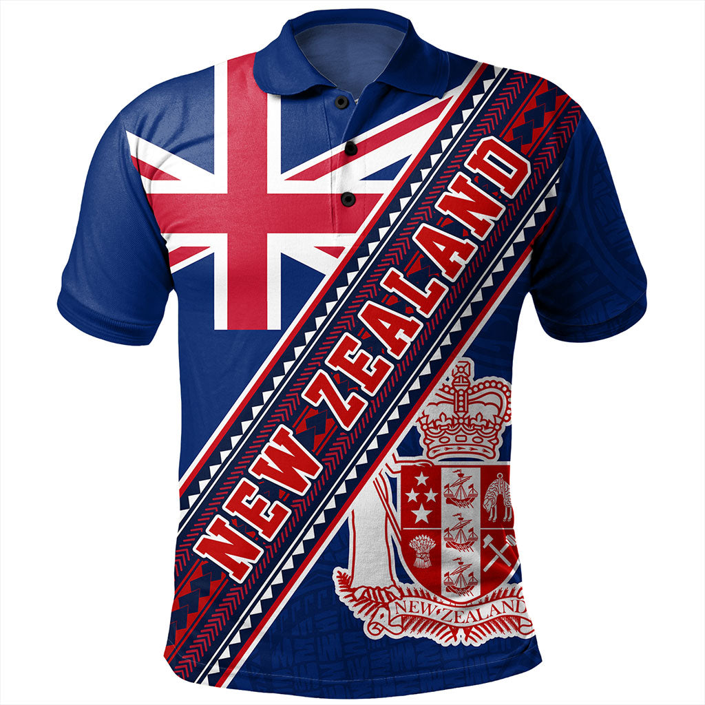 New Zealand Polo Shirt Flag And Coat Of Arms