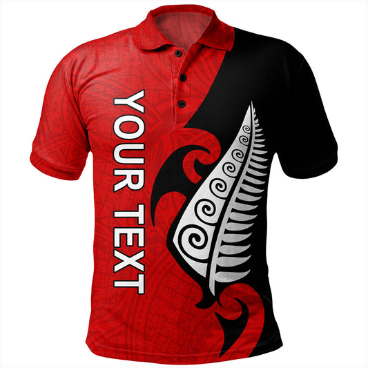 New Zealand Polo Shirt Custom Aotearoa Silver Fern Koru Design