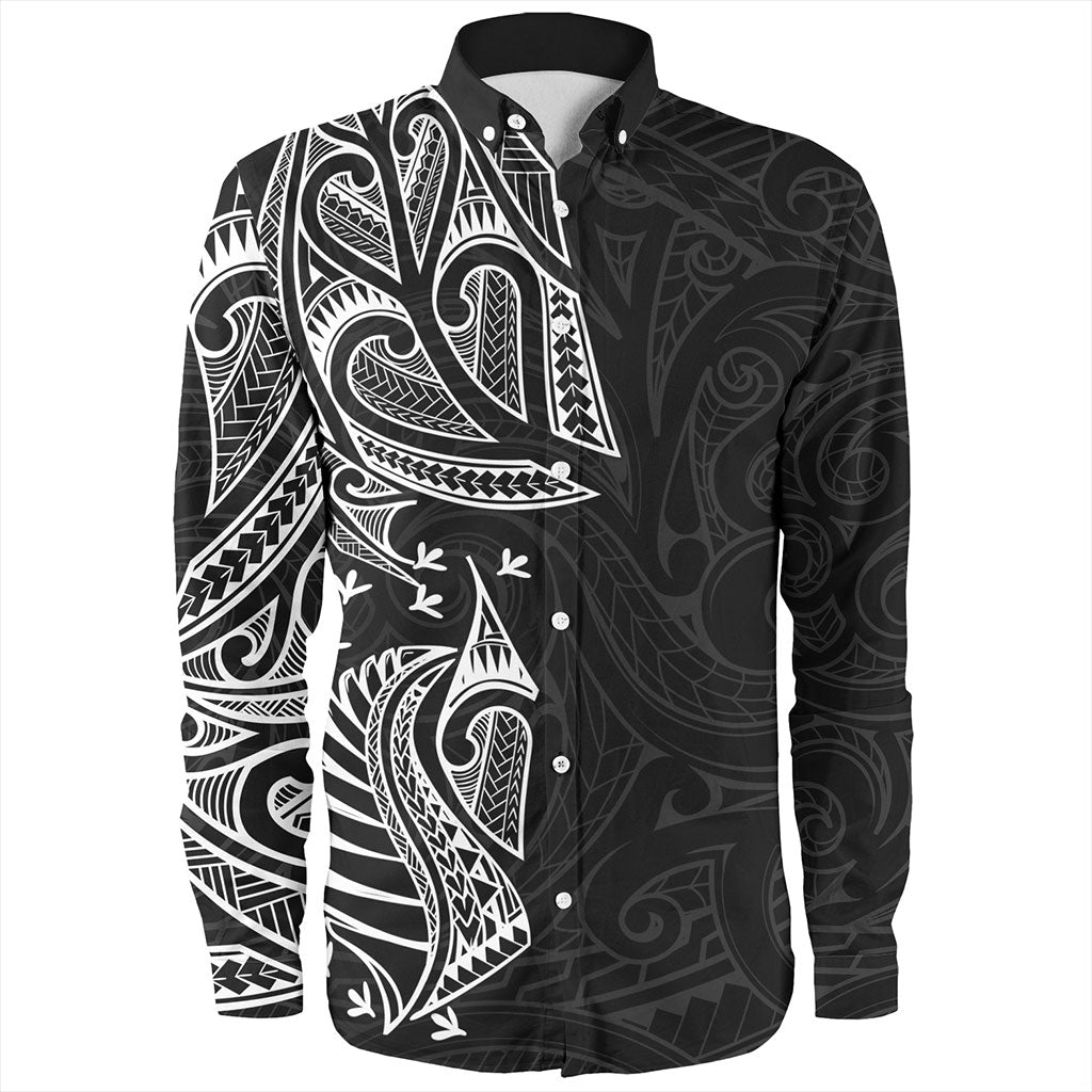 New Zealand Long Sleeve Shirt Maori Ta Moko Tattoo