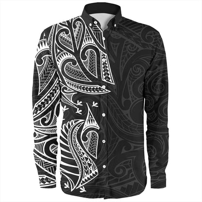New Zealand Long Sleeve Shirt Maori Ta Moko Tattoo