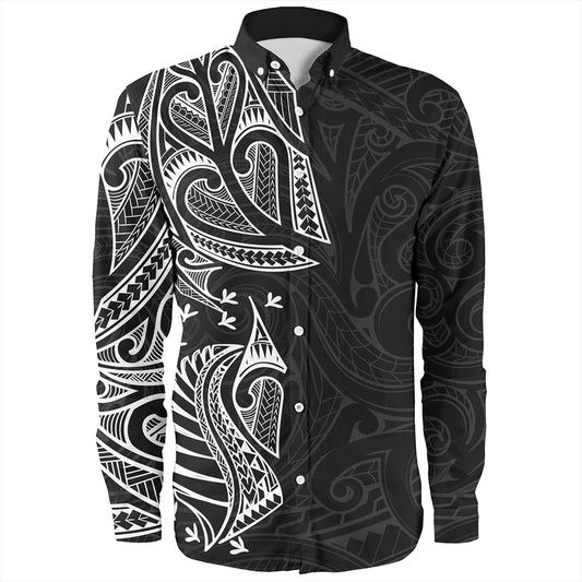 New Zealand Long Sleeve Shirt Maori Ta Moko Tattoo