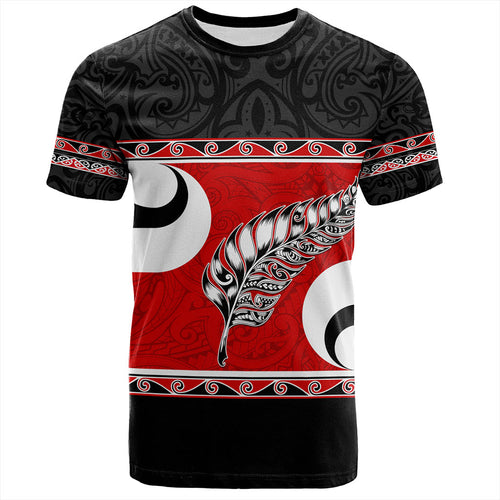 New Zealand T-Shirt Silver Fern Flag Style