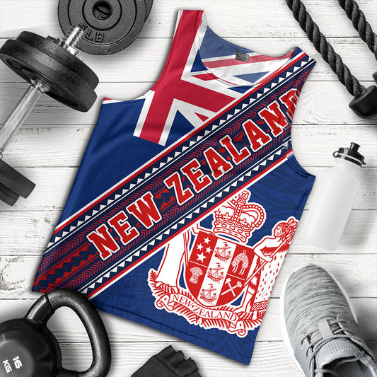 New Zealand Tank Top Flag And Coat Of Arms