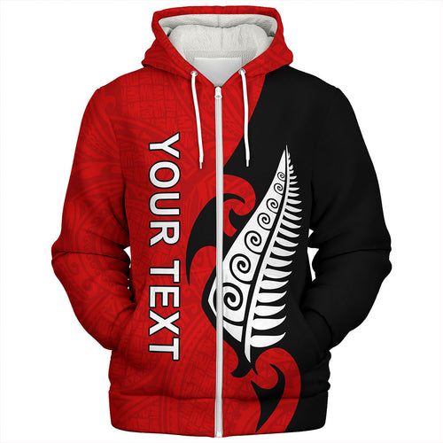 New Zealand Sherpa Hoodie Custom Aotearoa Silver Fern Koru Design