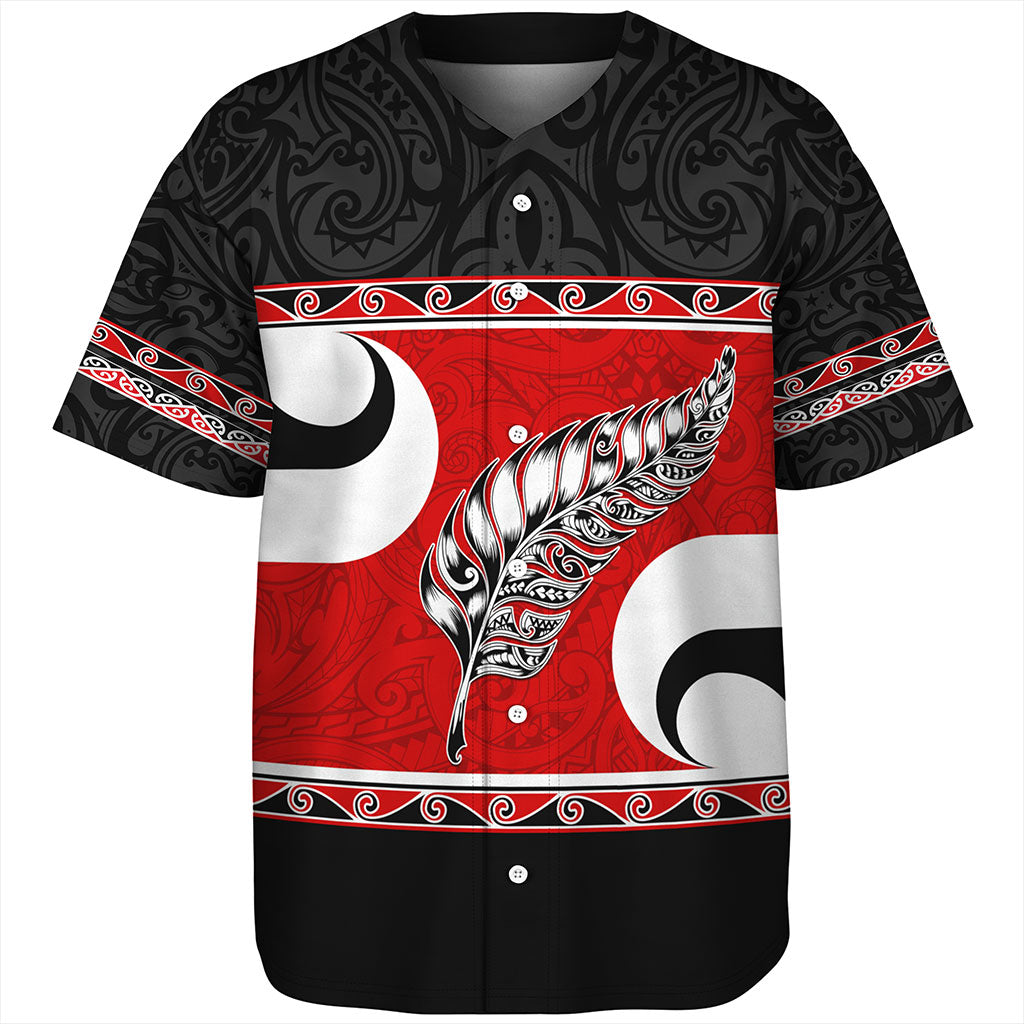New Zealand Baseball Shirt Silver Fern Flag Style