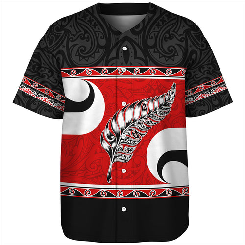 New Zealand Baseball Shirt Silver Fern Flag Style