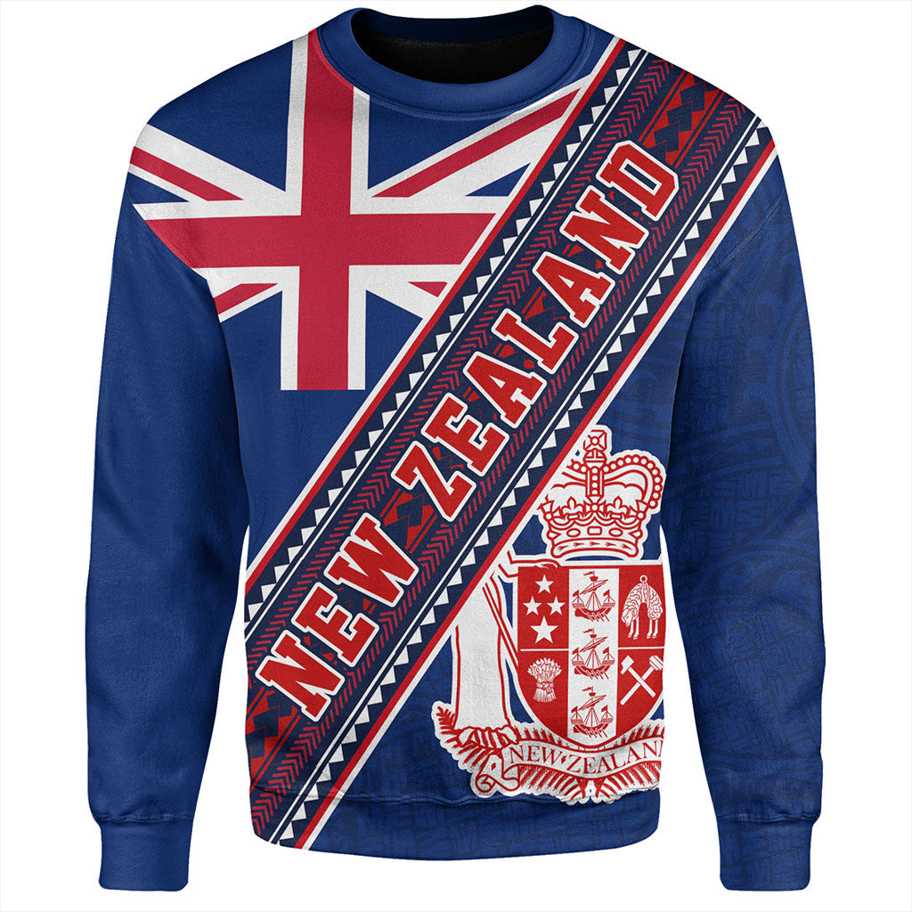 New Zealand Sweatshirt Flag And Coat Of Arms