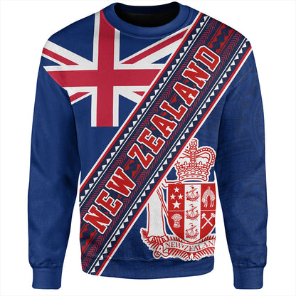 New Zealand Sweatshirt Flag And Coat Of Arms