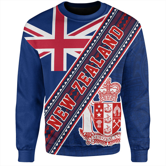 New Zealand Sweatshirt Flag And Coat Of Arms