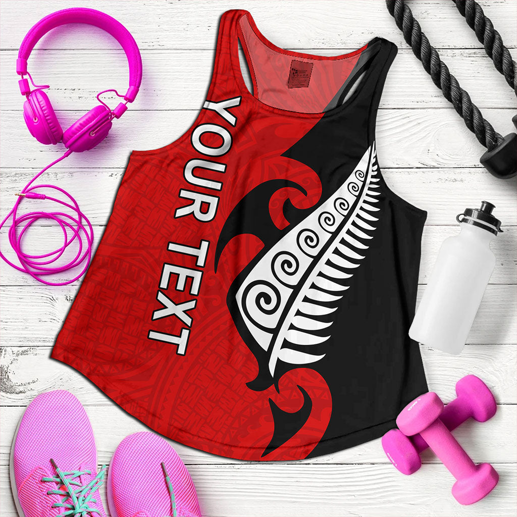 New Zealand Women Tank Custom Aotearoa Silver Fern Koru Design