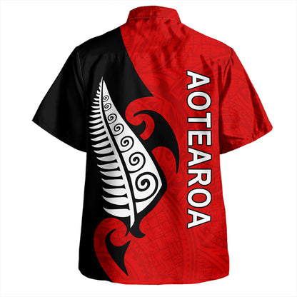 New Zealand Hawaiian Shirt Custom Aotearoa Silver Fern Koru Design