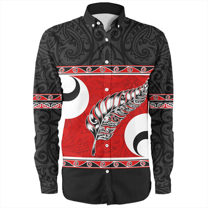 New Zealand Long Sleeve Shirt Silver Fern Flag Style