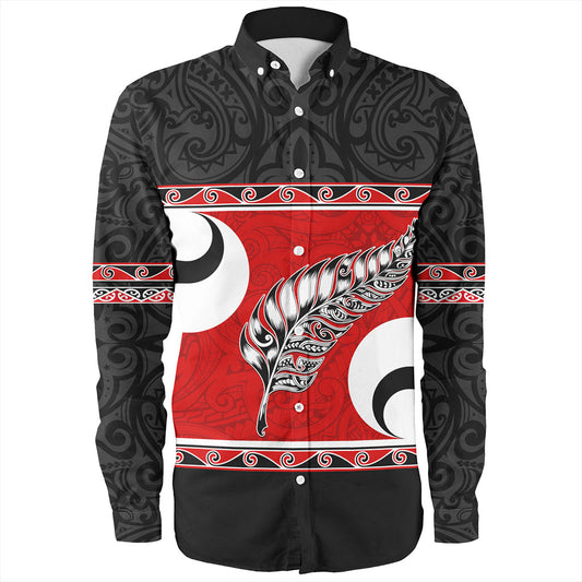 New Zealand Long Sleeve Shirt Silver Fern Flag Style