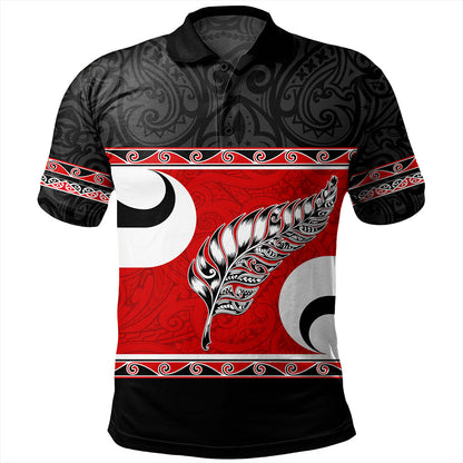 New Zealand Polo Shirt Silver Fern Flag Style