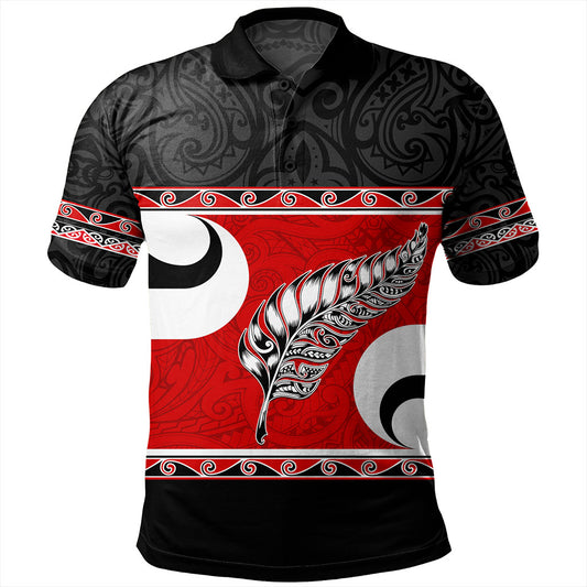New Zealand Polo Shirt Silver Fern Flag Style