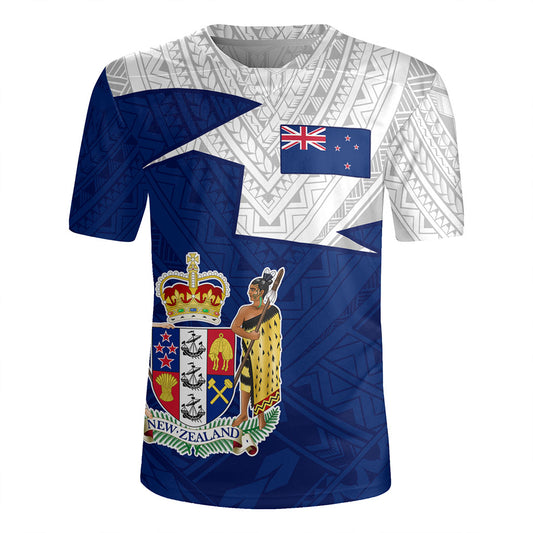 New Zealand Rugby Jersey Polynesian Tattoo Flag And Coat Of Arms
