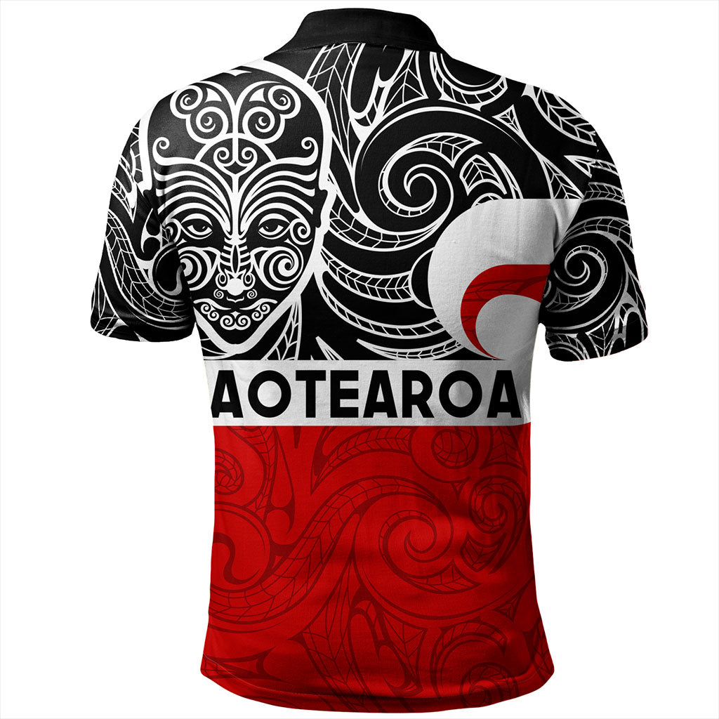 New Zealand Polo Shirt Aotearoa Maori Haka Face